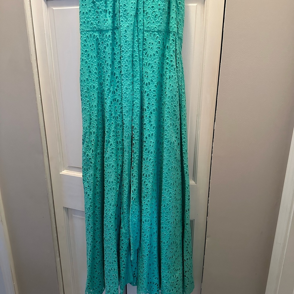 NWOT LILLY PULITZER CHRISELLA MIDI SHIRTDRESS SIZE 10 BEACH PARADISE EYELET - Picture 3 of 12